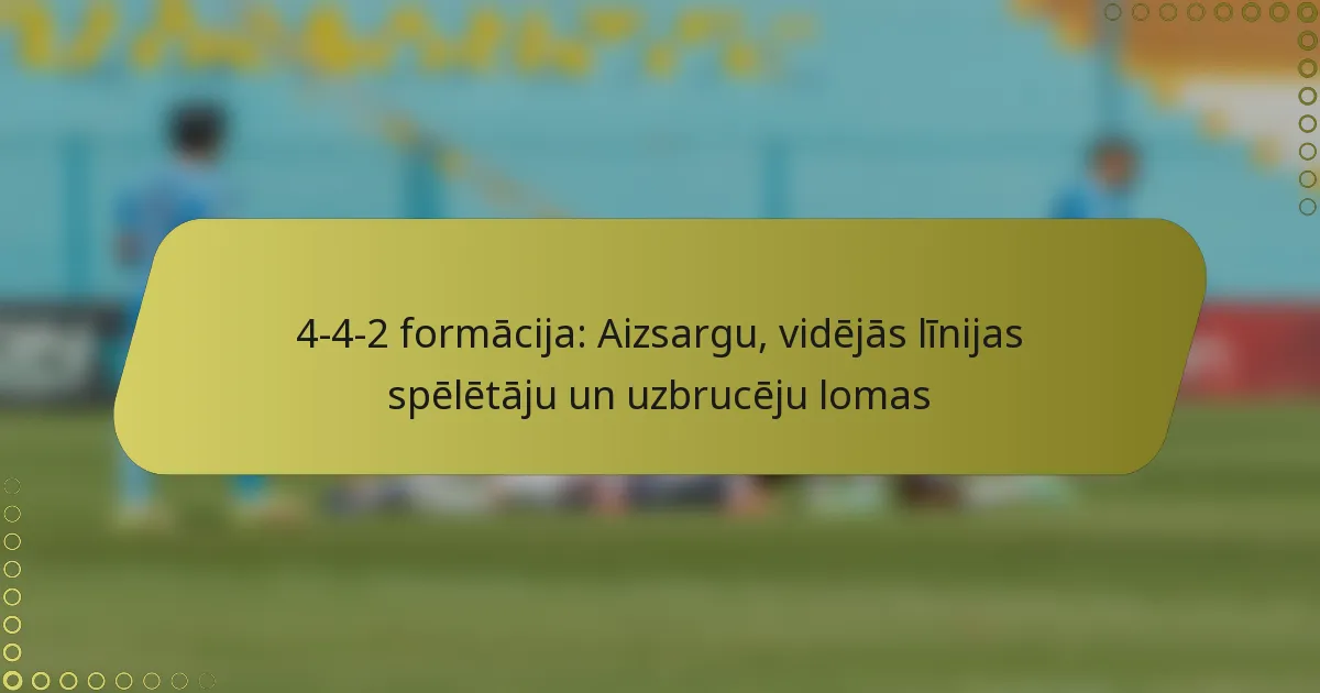 4-4-2 formācija: Aizsargu, vidējās līnijas spēlētāju un uzbrucēju lomas