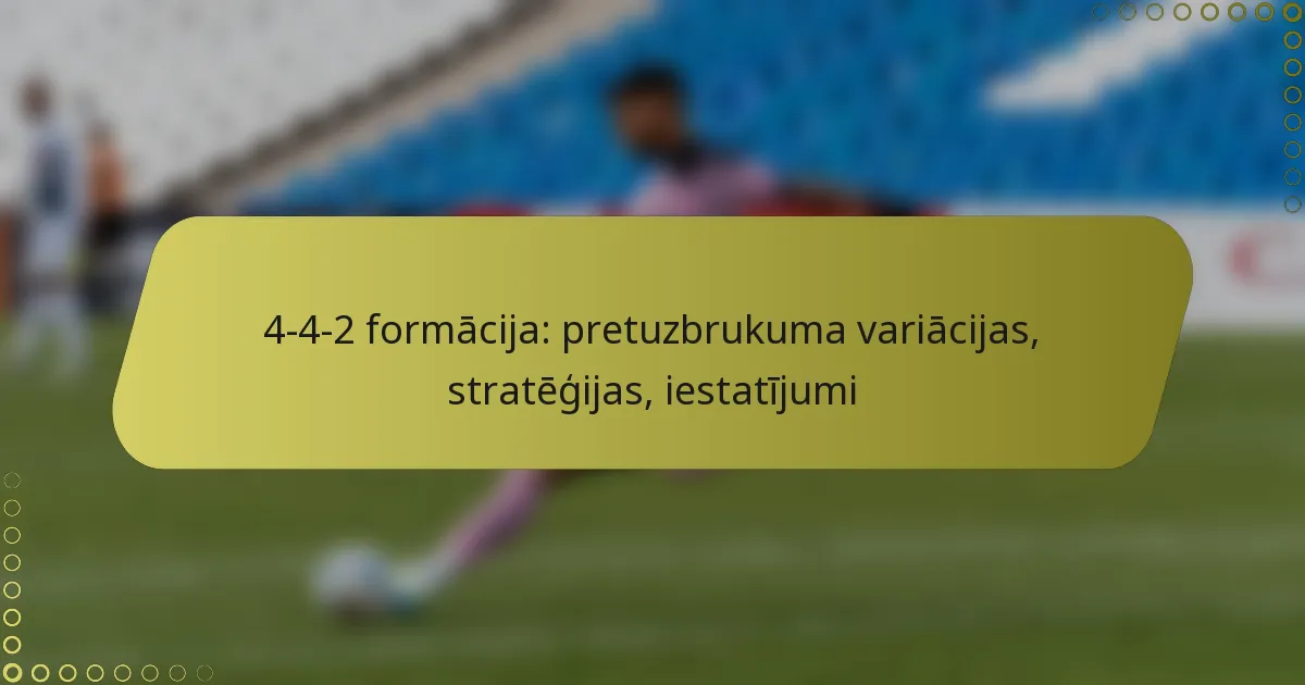 4-4-2 formācija: pretuzbrukuma variācijas, stratēģijas, iestatījumi