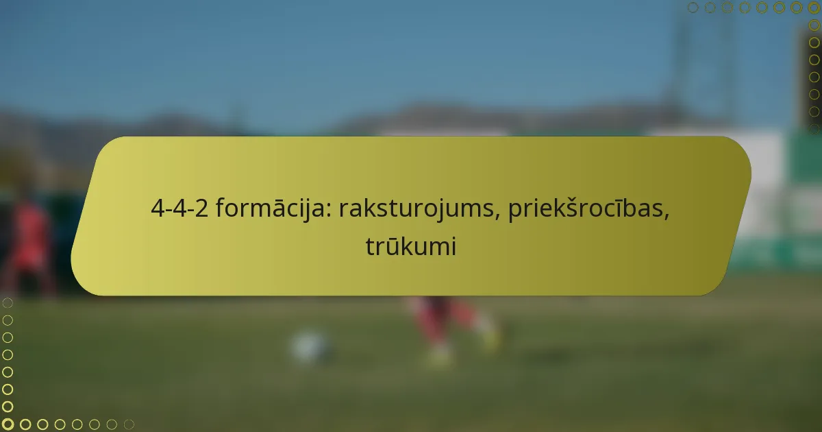 4-4-2 formācija: raksturojums, priekšrocības, trūkumi