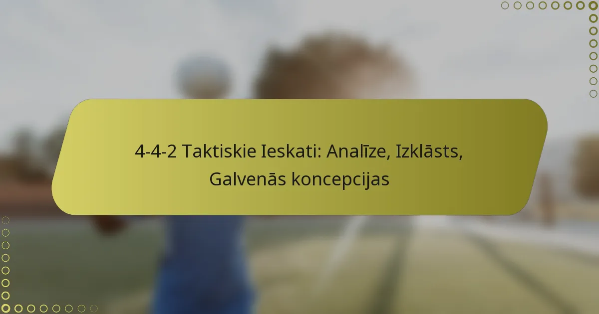 4-4-2 Taktiskie Ieskati: Analīze, Izklāsts, Galvenās koncepcijas