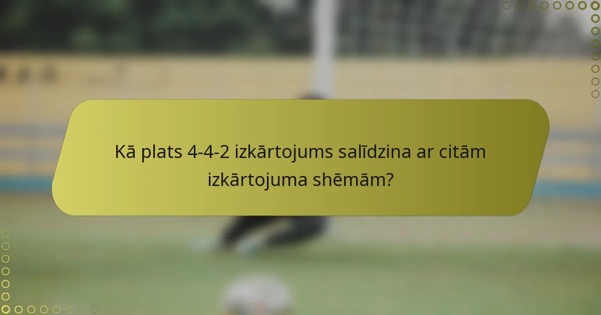 Kā plats 4-4-2 izkārtojums salīdzina ar citām izkārtojuma shēmām?