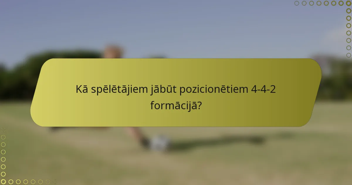 Kā spēlētājiem jābūt pozicionētiem 4-4-2 formācijā?